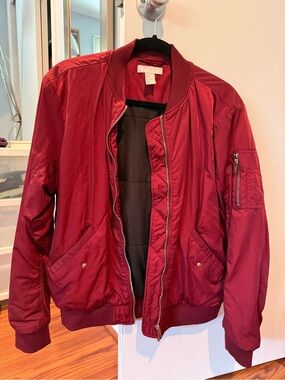 H&M Women’s Bomber Jacket in Burgundy